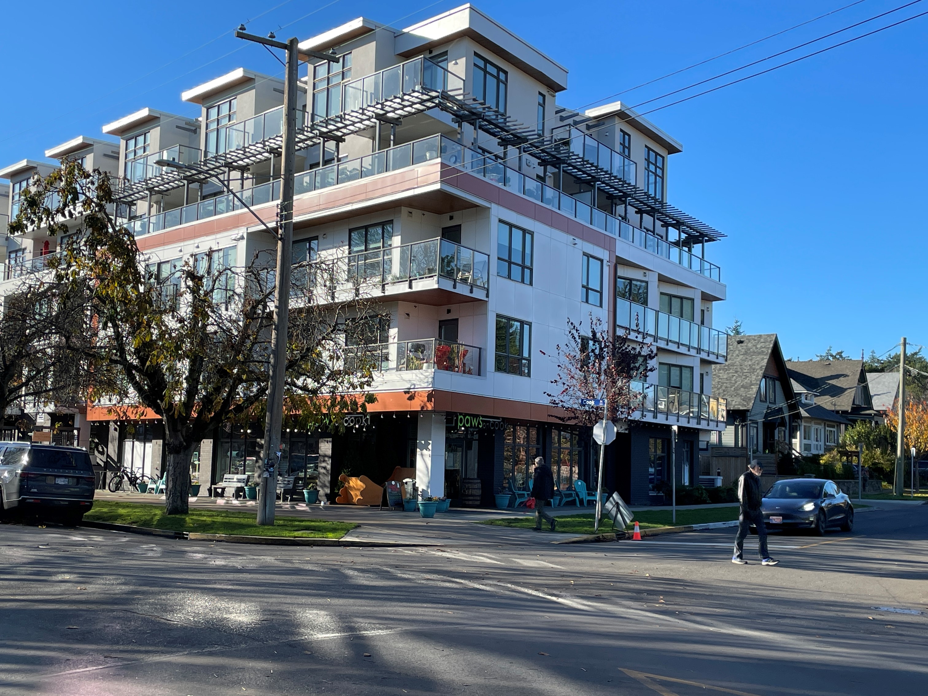 an apartment building with lots of balconies