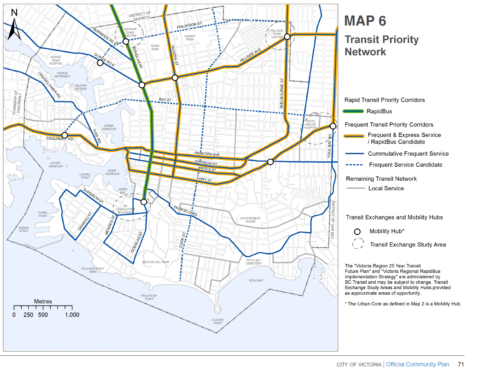 Victoria transit priority network map