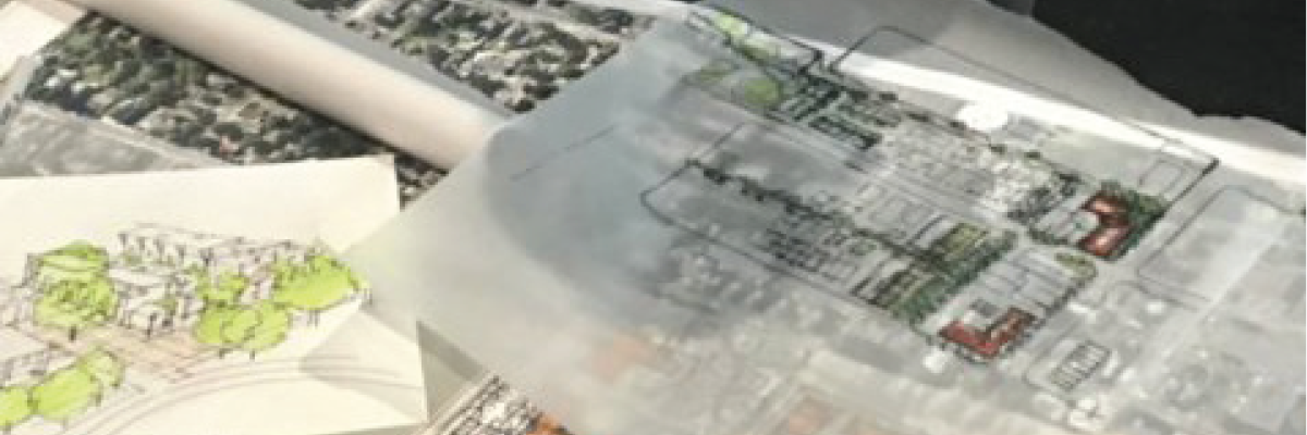 city planning documents in a messy pile